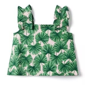 Janie & Jack Palm Ruffle Strap Cropped Top